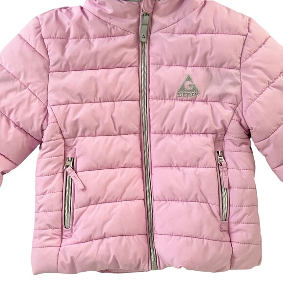 Gerry Girls Puffer Jacket Pink Hooded Zip Front Insulated Winter Coat Size 2T - Picture 6 of 12
